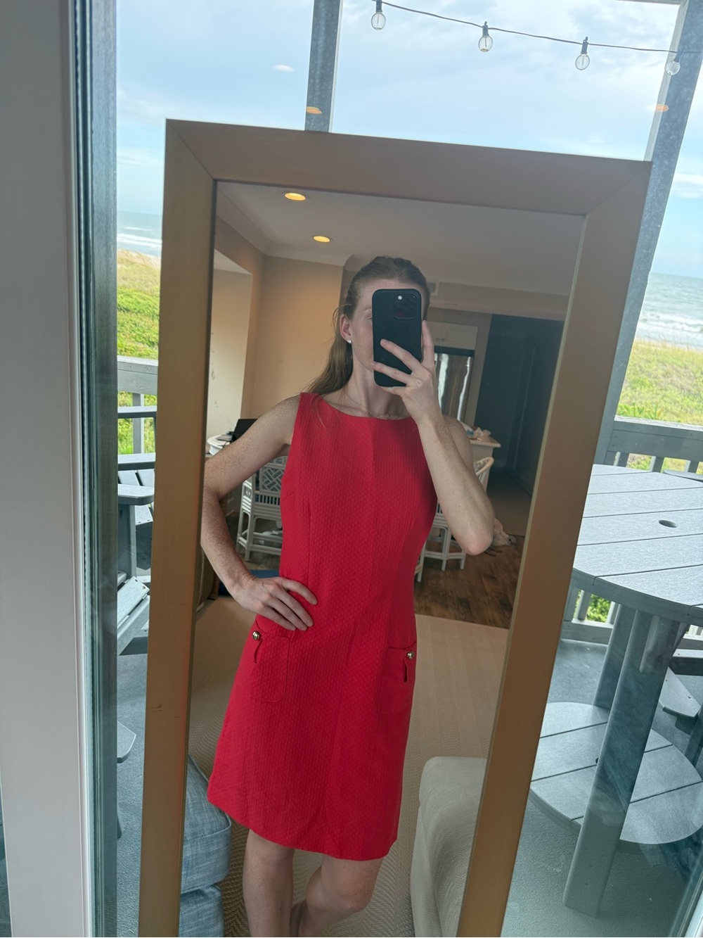 Classic Red Sleeveless Shift Dress - Britt Ryan